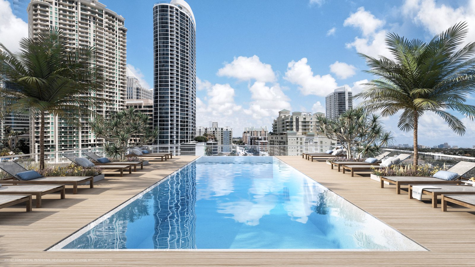 Sixth and Rio rooftop infinity pool with city views